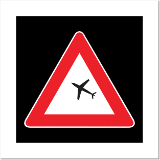 Warning sign of airplanes design Posters and Art